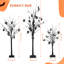 Ensemble de 3 branches d'arbres morts d'Halloween avec lumières et 30 ornements festifs