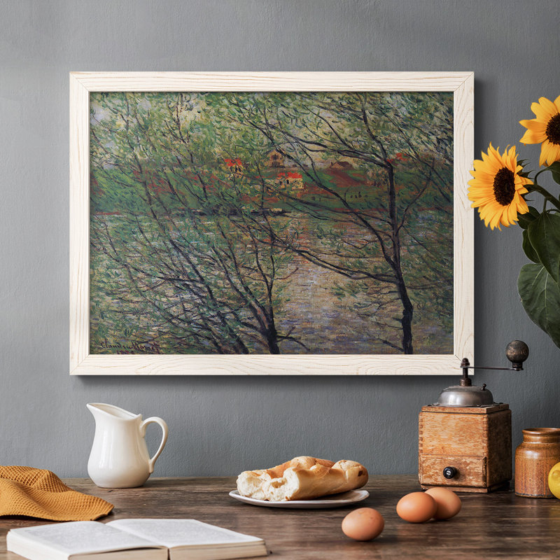 "His Bank, The Island De La Grande Jatte" par Monet, reproduction d'art sur toile, Blanc, H 22 po x l 32 po x P 1,5 po