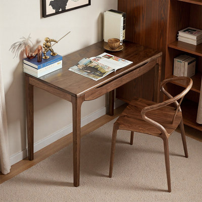 Small Simple Nut-brown Solid Wood Writing Desk