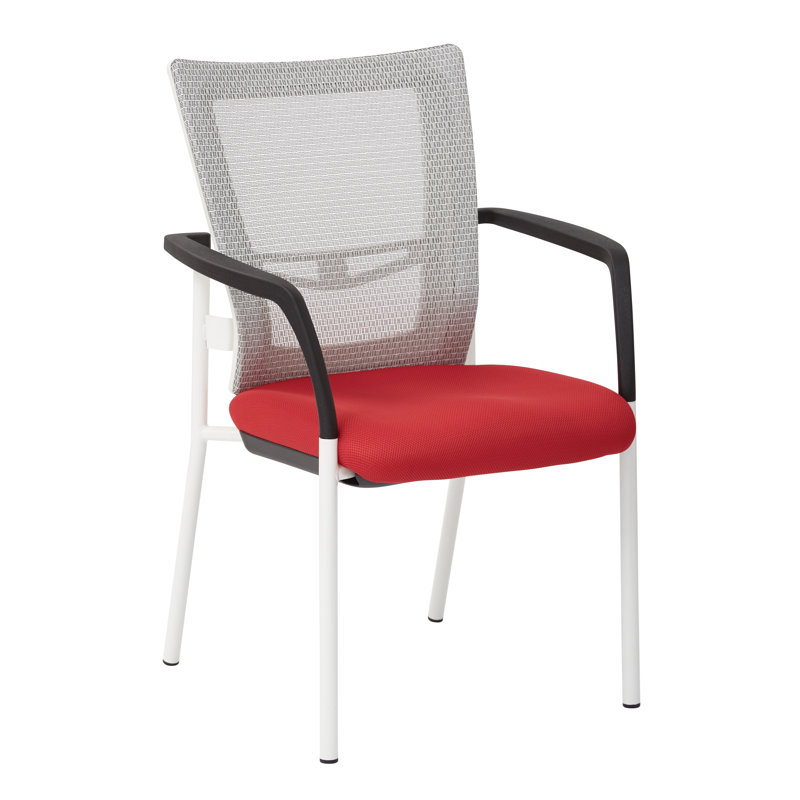 Chaise de salle d'attente en filet 25 po Pierro avec structure en métal Pierro, rouge