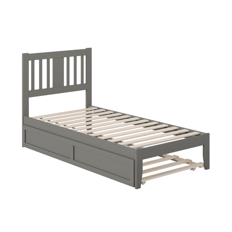 Zosia Solid Wood Storage Platform Bed, Twin, Gray