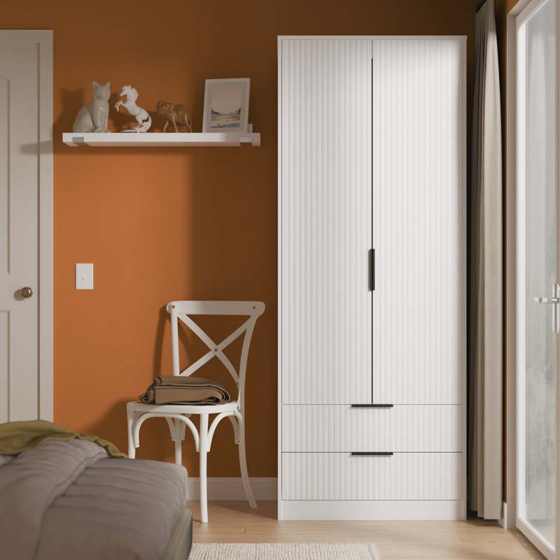 Takirra 2 Drawer Double Wardrobe, White
