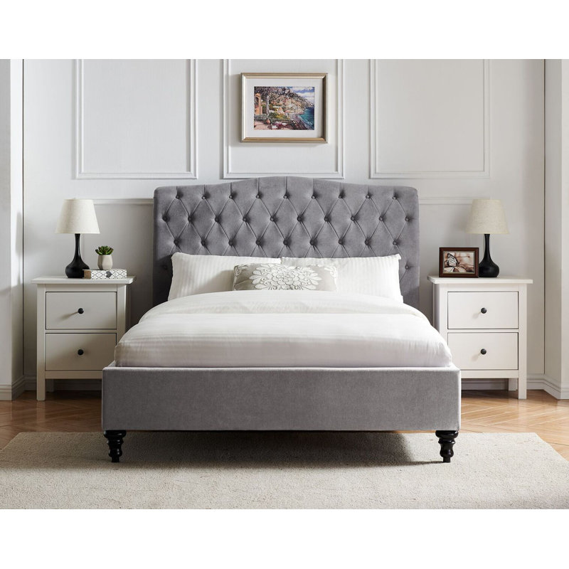 Fairfield Upholstered Bed, Light Grey, Kingsize (5')