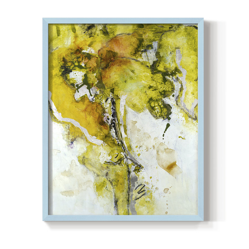 Golden Foliage II, reproduction encadrée - bois massif, Bleu, H 10 po x l 8 po