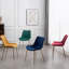 Chaise de salle à manger moderne en velours, ensemble de 2, bleu
