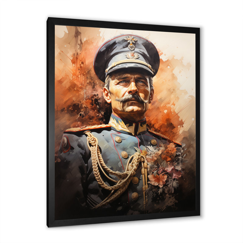 Portrait de l'empereur Wilhelm Ii - art mural sur toile empereur, Cadre photo noir, H 20 po x l 12 po x P 1 po