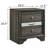 Grey 3-Drawer Nightstand