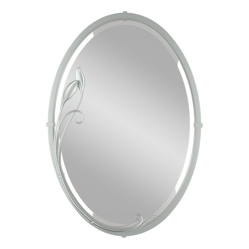 Leaf Traditional Beveled Accent Mirror, Vintage Platinum