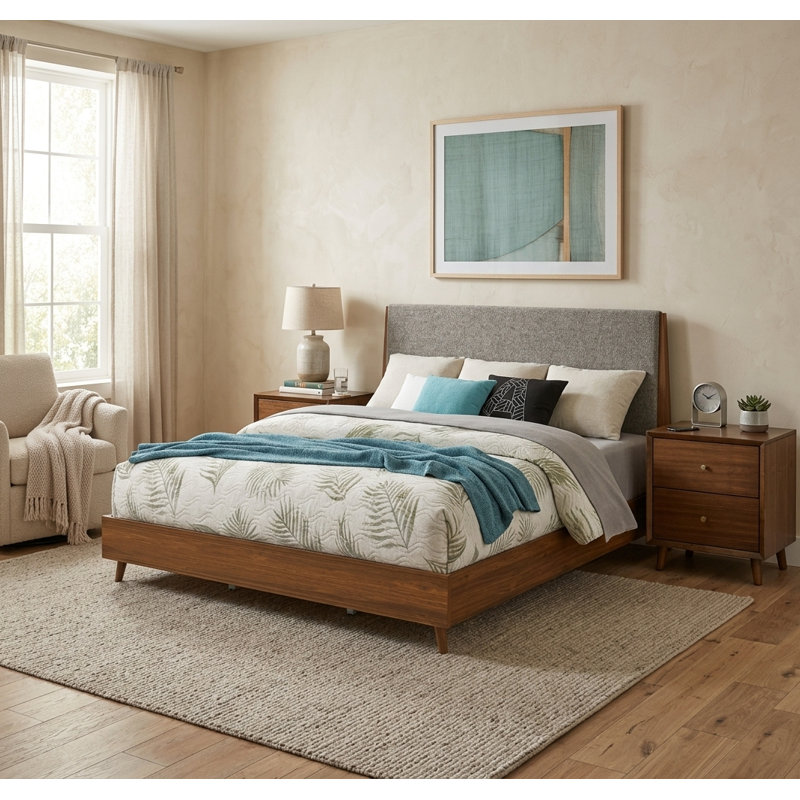 Flossmoor Upholstered Standard Bed, Queen