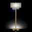 Lampe sur pied de 65 po de hauteur «Bhavya» avec finition dorée et accents de cristal, abat-jour blanc