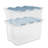Sterilite 40 Qt Hinged Lid Storage Box, Plastic Container, Washed Blue, 24 Pack-123432604