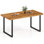 Table de salle à manger 63 po en bois d'acacia avec pieds en métal robustes 1,97 po