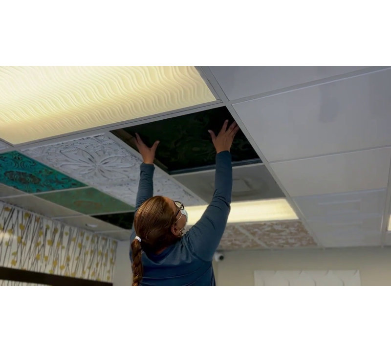 Venice Antique Brass 2x2 Faux Tin PVC Ceiling Tile