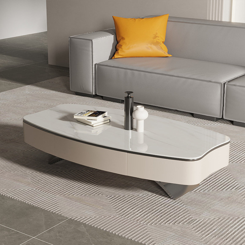 Modern simple sintered stone tea table