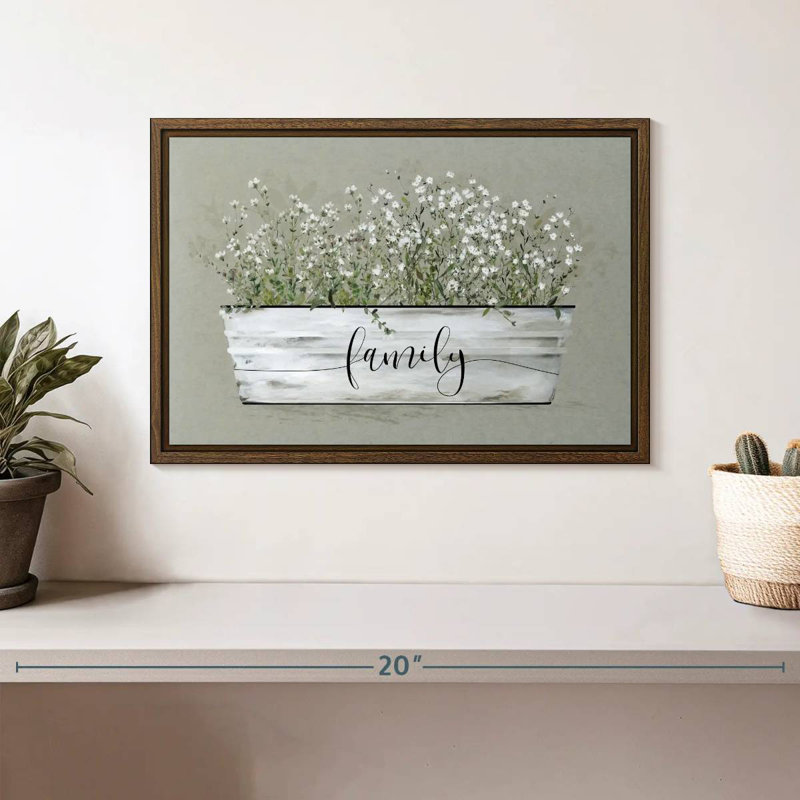 Plaque murale Bouquet Of Grace, 13 po x 9 po, Cadre flottant noyer