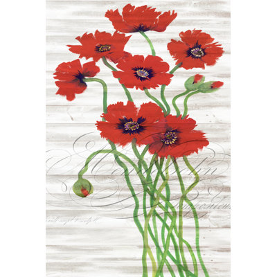 Panneau rouge coquelicot I