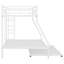 Lit simple sur lit double avec structure en acier robuste, lit superposé avec lit gigogne simple, échelles à deux côtés-371043163