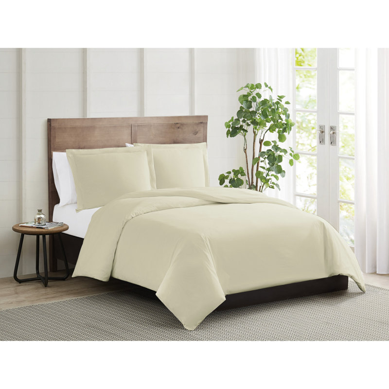 Truly Calm Silver Cool Duvet Cover Set, King Duvet Cover + 2 King Shams, Khaki