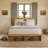 Modern Farmhouse Platform Storage Bed with Concealed Compartments and Open Cubbies-1103158305-1103158317