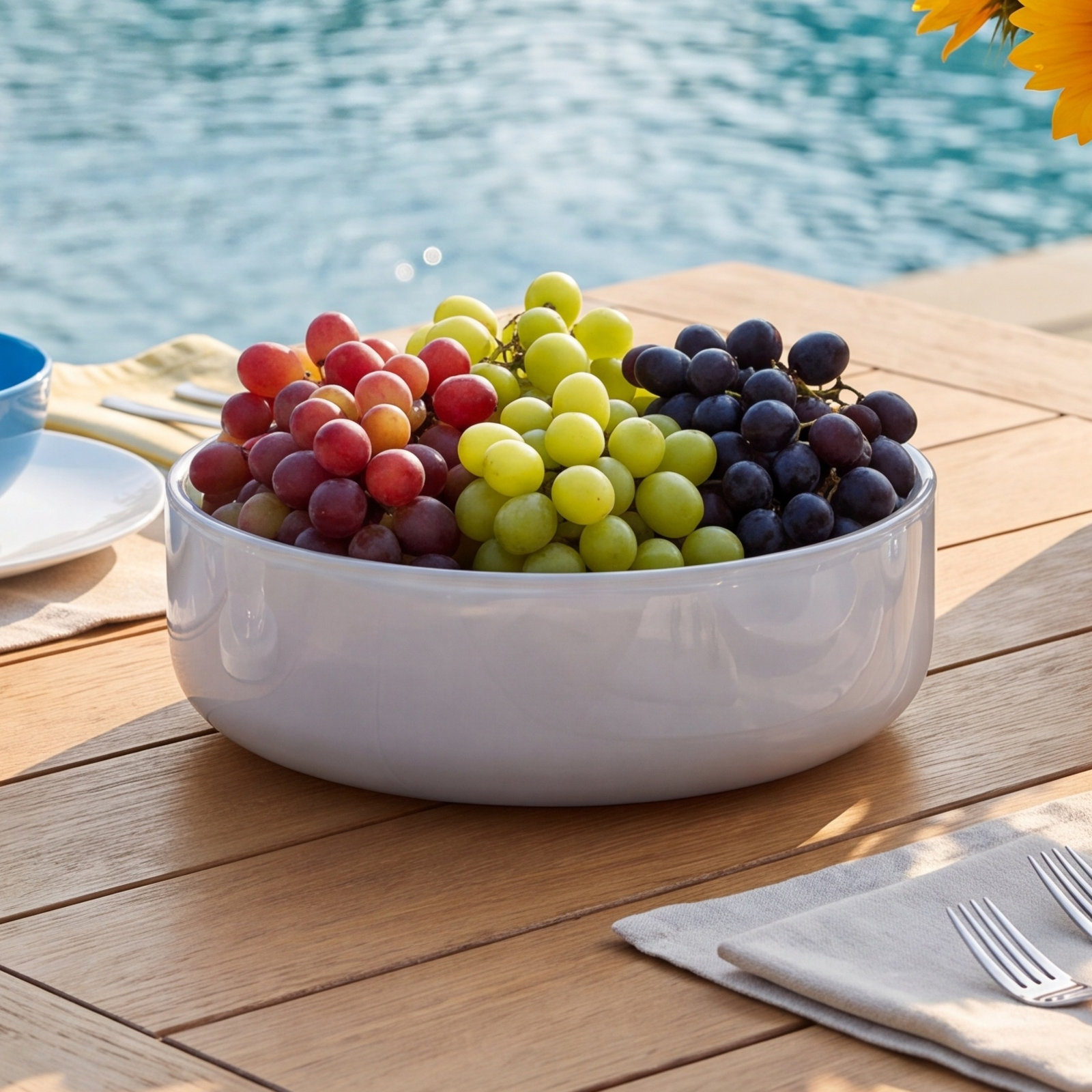 Midnight Lead Free Crystal Serving Bowl, 3.15" H x 8.62" W x 8.62" D, Opal Gray