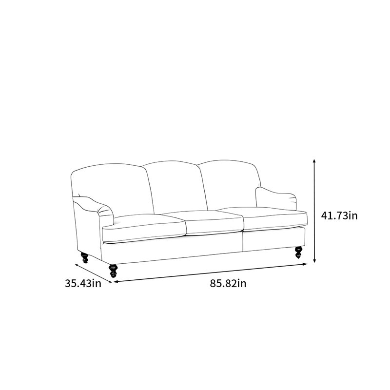 Canapé en tissu American Pastoral Country, H 41,73 po x l 85,82 po x P 35,43 po, 3