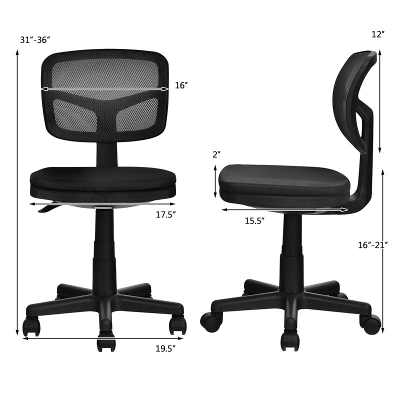 Jacques Task Chair, Black, Black