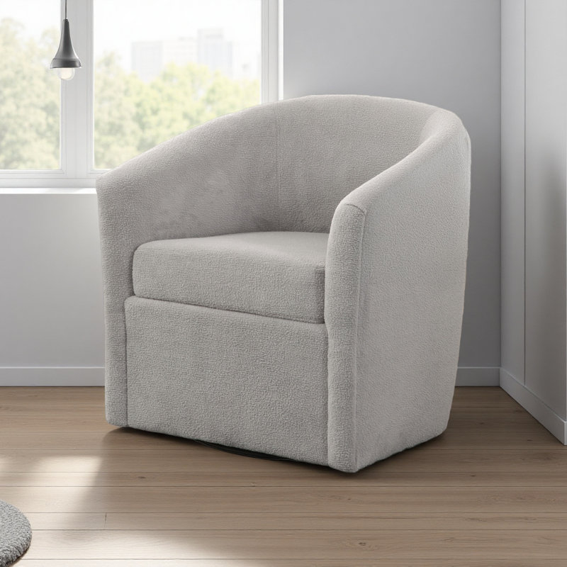 Fauteuil d'appoint pivotant en tissu performant, Gris clair