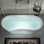 Baignoire autoportante contemporaine en résine de couleur unie L 71 po x l 31-1 / 2 po blanc mat