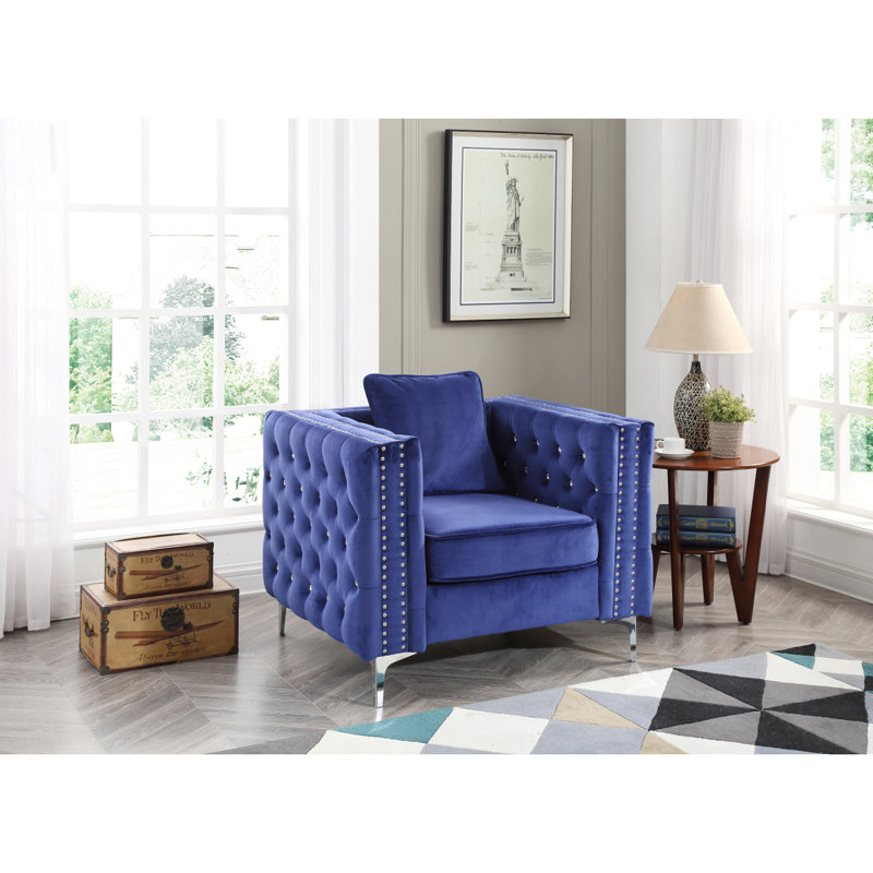 Chaise Paige Glory Furniture, Bleu