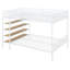 Lit superposé simple au-dessus d'un lit double en métal avec tablettes à 5 niveaux-1266986670