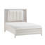 Grand lit antique avec tête de lit à DEL rembourrée avec coussin moderne 1pc, façades en roseau