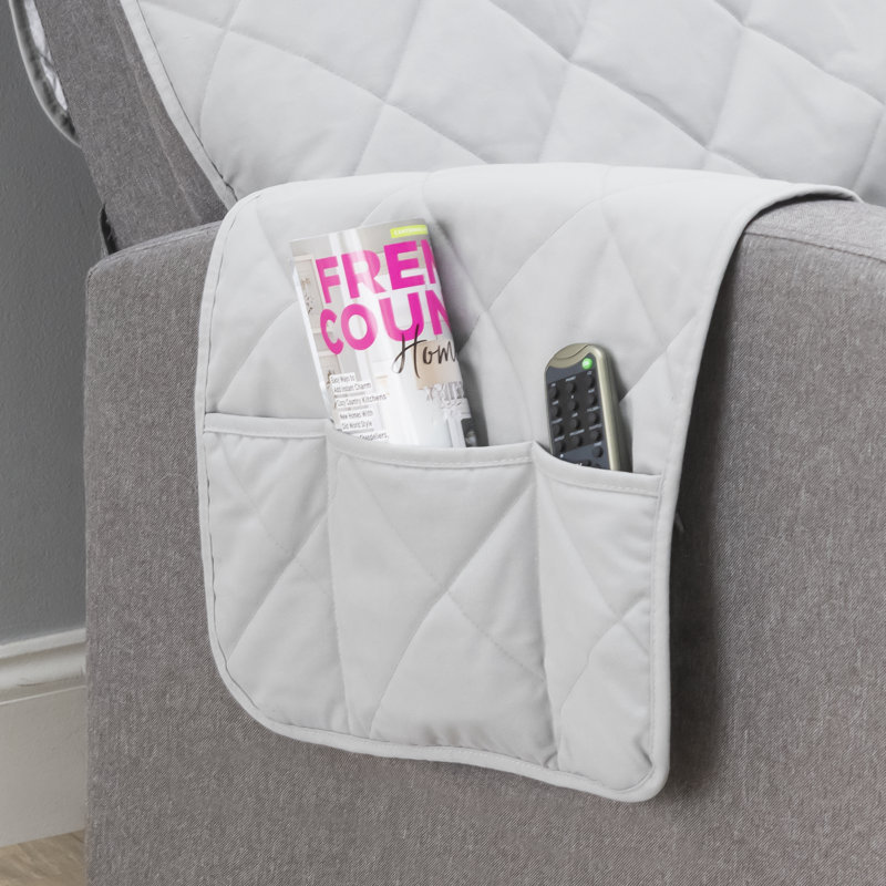 Housse pour canapé à coussins carrés/rectangulaires, H 78 po x l 65 po, Polyester / coton gris ardoise