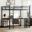 Lit mezzanine en métal avec bureau et tablettes, cadre de lit mezzanine pour chambre à coucher-725830134-725830128