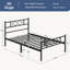 Modern Metal Bed Frame with Cross-design Headboard & Footboard-940498131-940498133