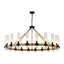 Lustre 20 lumières en rotin