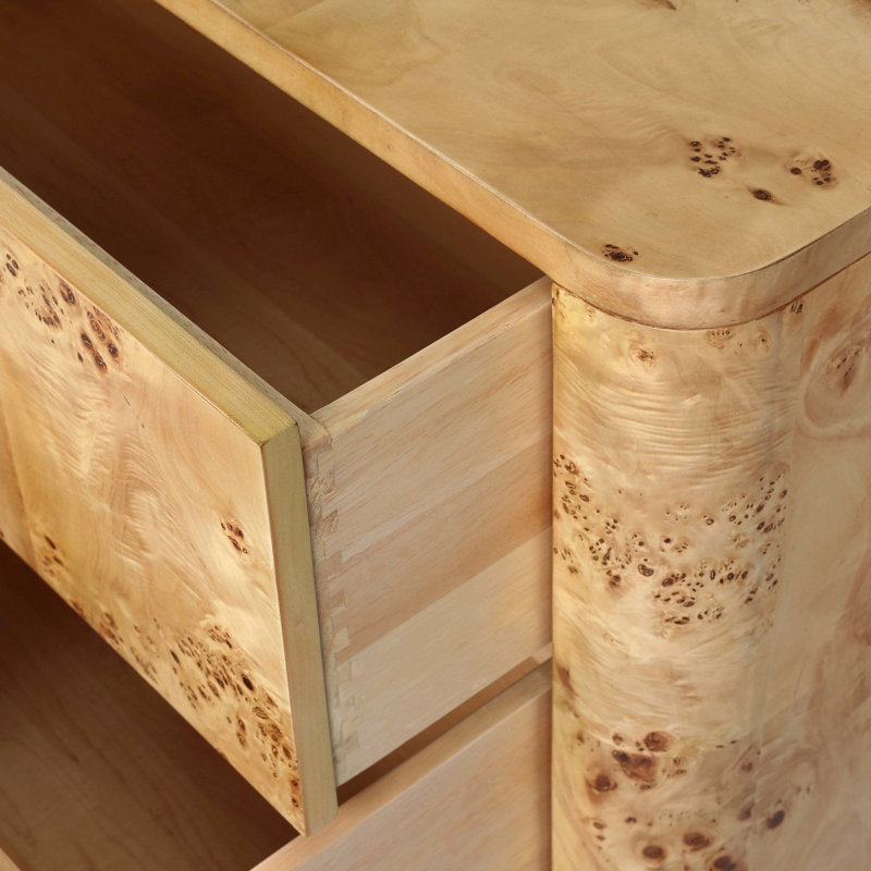 Mullins Nightstand-Natural Mappa Burl