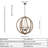 6 - Light Antique Gold Globe Orb Wood Chandelier Large Size
