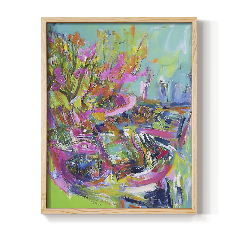Reproduction encadrée FLORAL Series DLxxi - bois massif, H 11 po x l 9 po