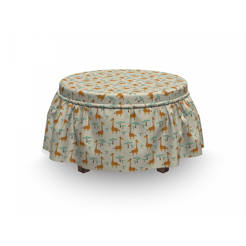 Housse pour repose-pieds grunge jungle safari