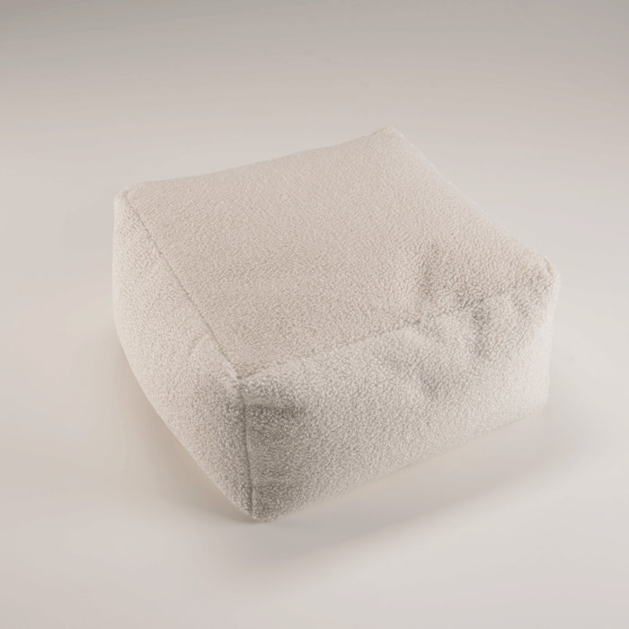 53cm Wide Square Solid Colour Pouffe Ottoman