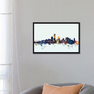 " Milwaukee, Wisconsin, USA On Blue " by Michael Tompsett