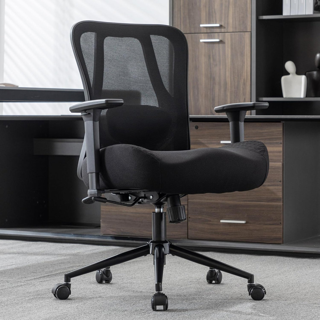 Ergonomic Office Chair, Adjustable Lumbar Support Armrest Breathable Mesh Backrest