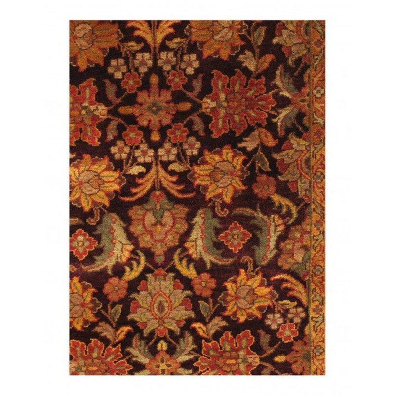 Wool Floral Area Rug in Red