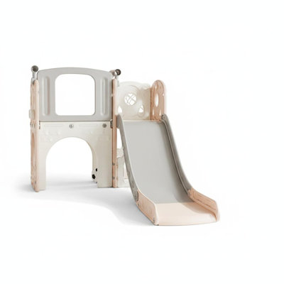 8-in-1 Toddler Slide & Climber Playset – Basketball Hoop, Tunnel, Rocking Toy, Telescope & Storage – Safe Indoor/Outdoor Playground for Kids 1-4, Easy Assembly