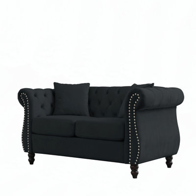 58.8" Chesterfield Tufted Couch Sofa with Rolled Arms and Nailhead
