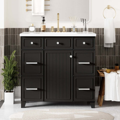 Ensemble de meuble-lavabo avec lavabo 36 po, lavabo simple, meuble-lavabo avec porte à fermeture douce et tiroir 36 po