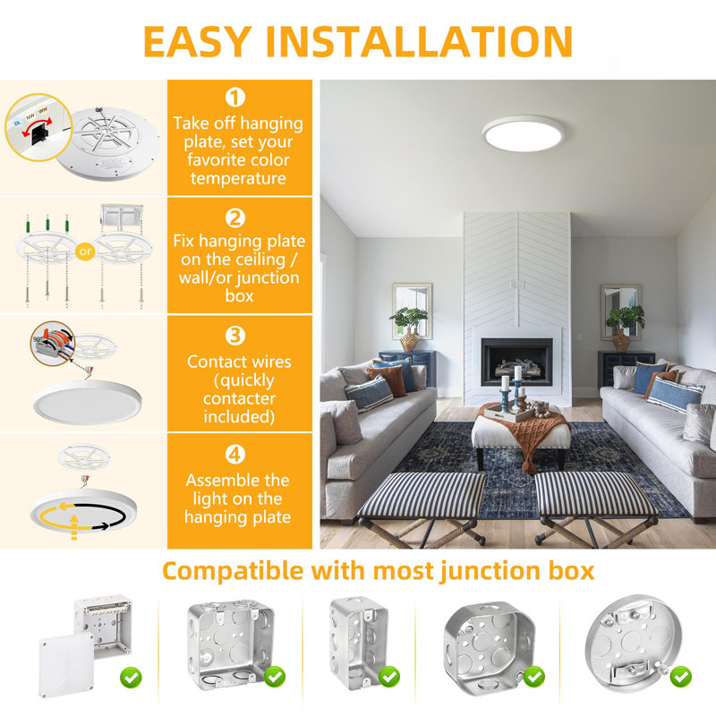 20inch LED Flush Mount Ceiling Light