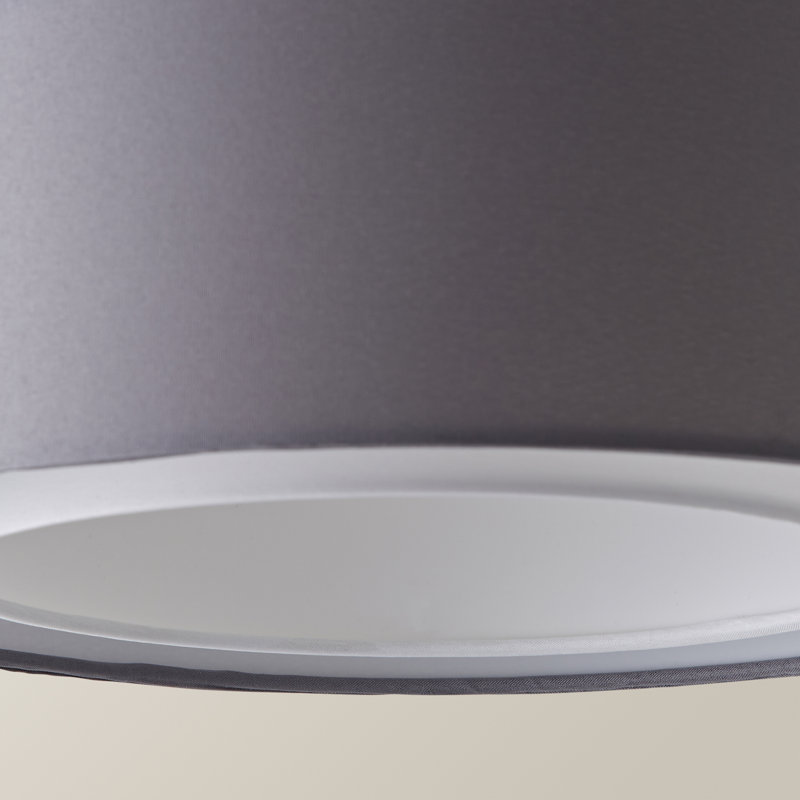 20cm H Cotton Drum Pendant Shade ( Screw On ), Grey