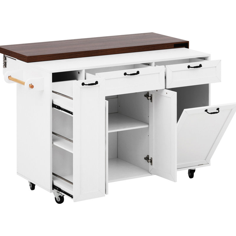 Versatile Kitchen Islands With Extendable Table And Storage, Modern Mdf Design