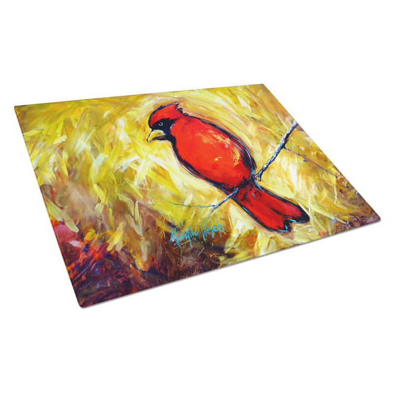 Sha Red Baba Bird Glass Cutting Board